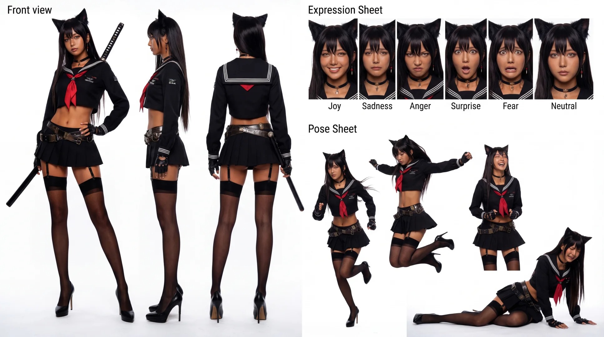 三視圖+各種表情動作