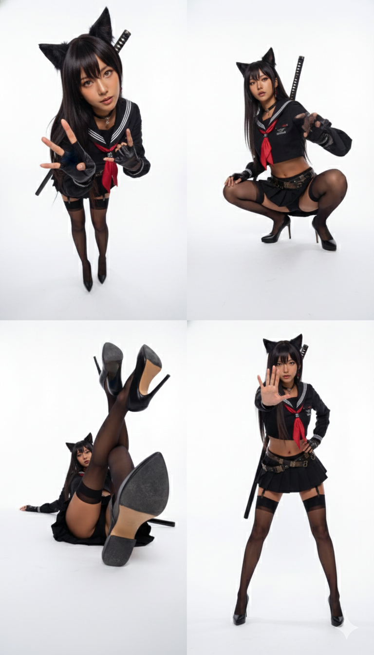 四宮格時尚動作攝影