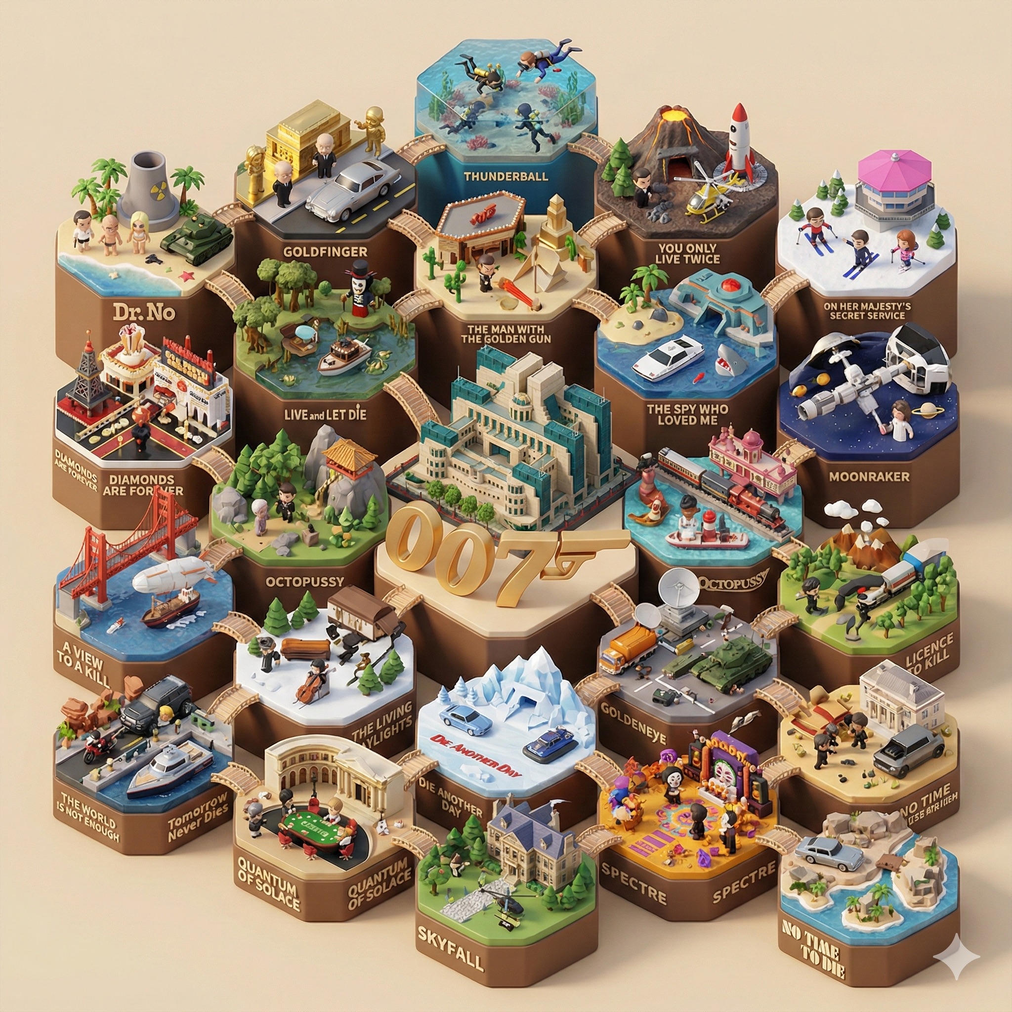 電影3D Q版微缩景观模型