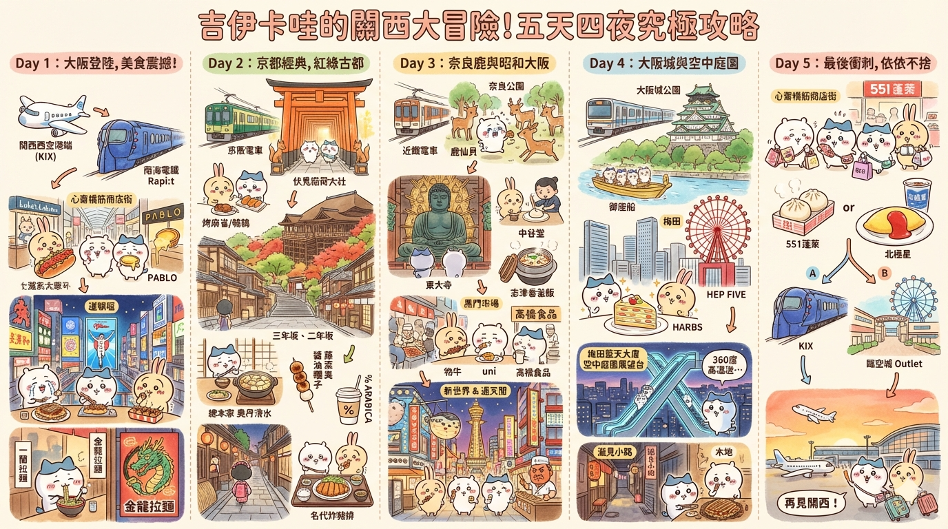 吉伊卡哇風格的旅遊攻略圖