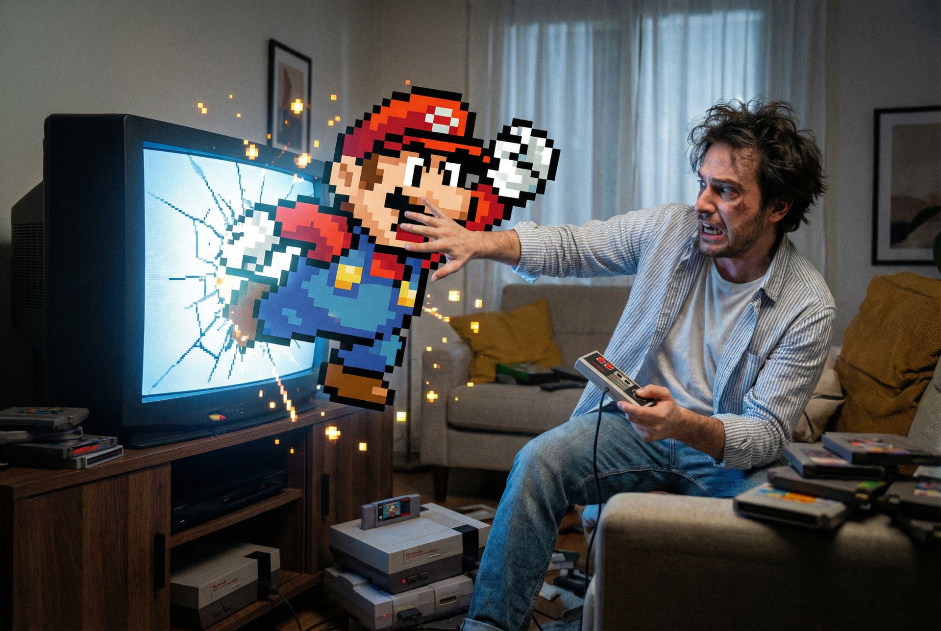 電玩人物衝出電視