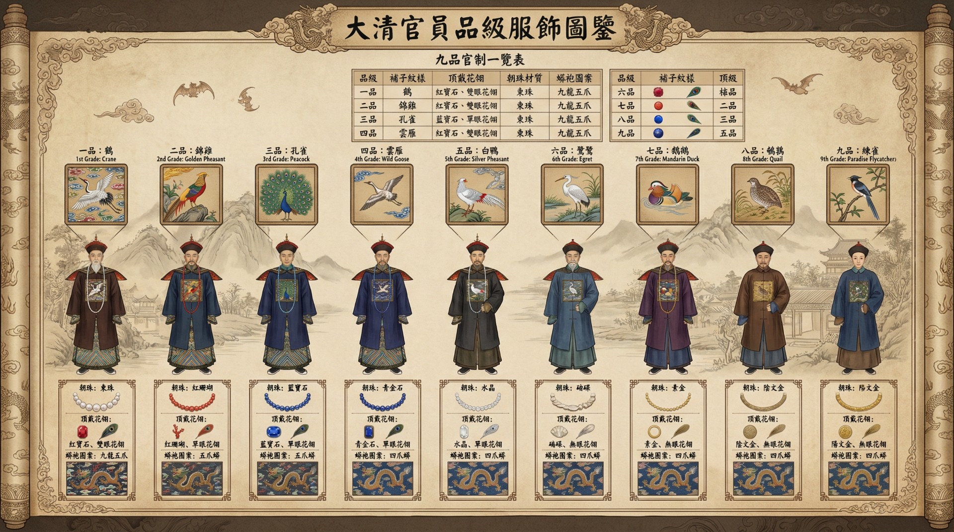 古代官員服裝考究