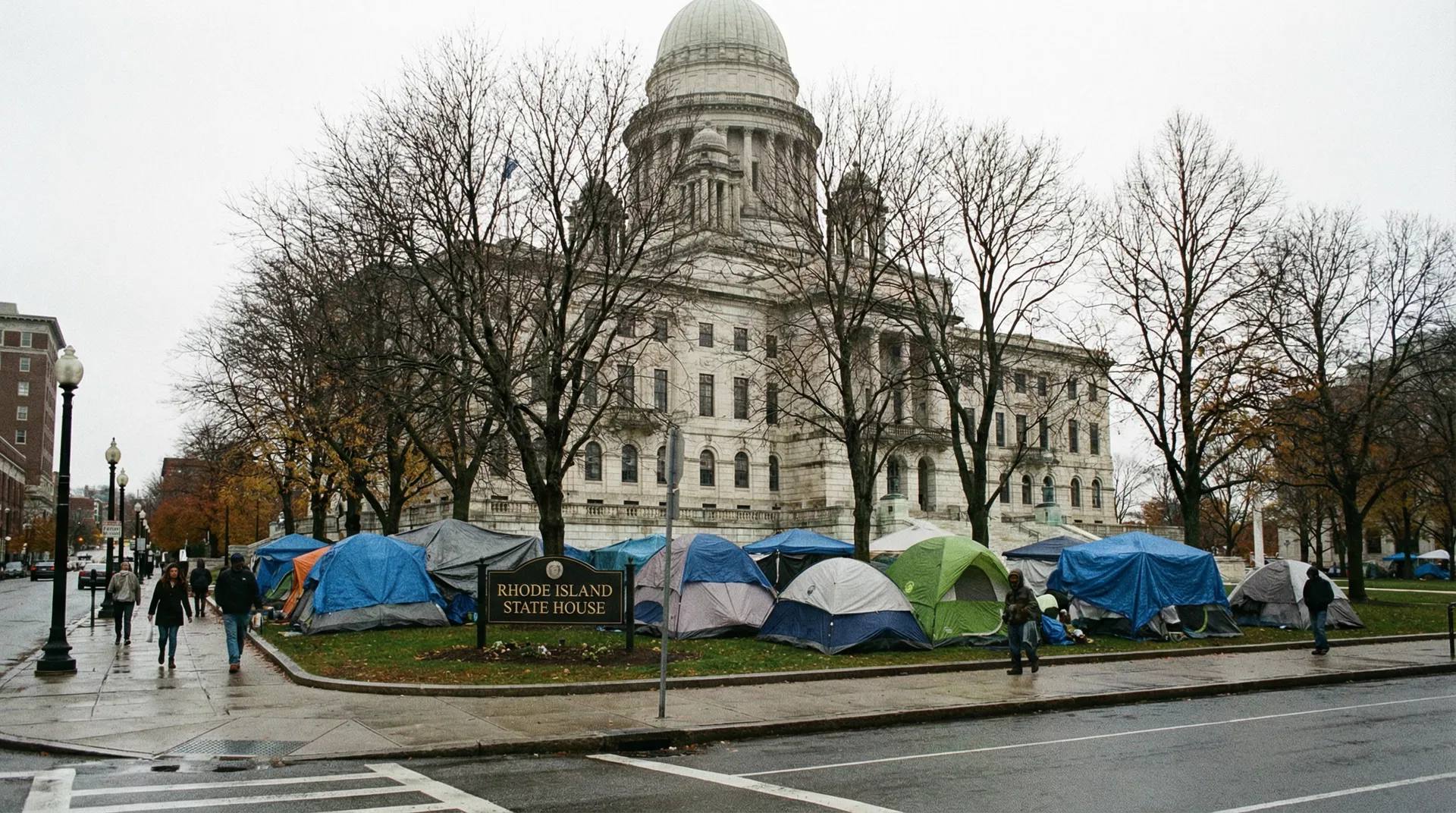 Providence Homeless Encampment Near State House Grows as City Struggles for Solutions
