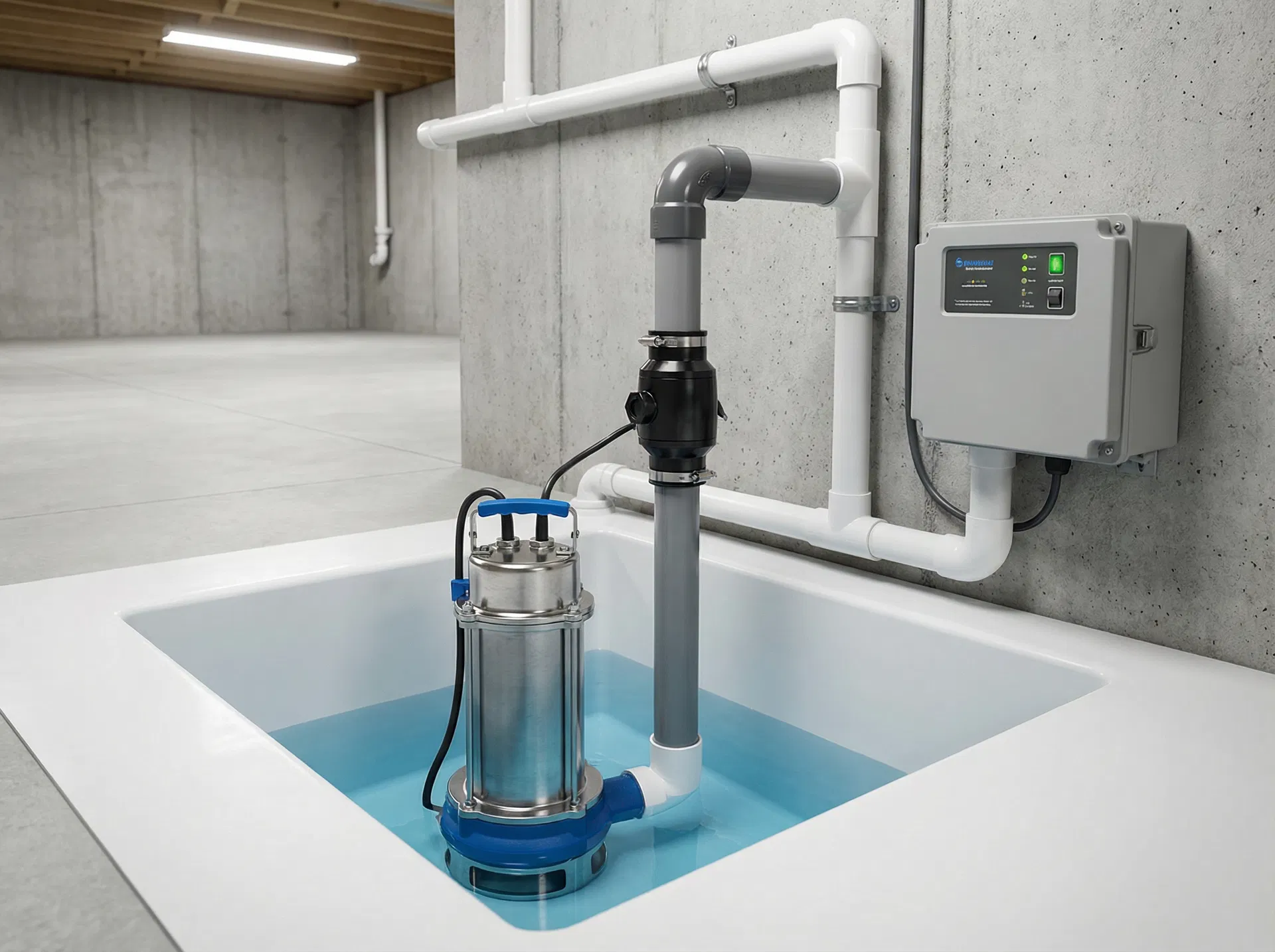 Professional sump pump system installation