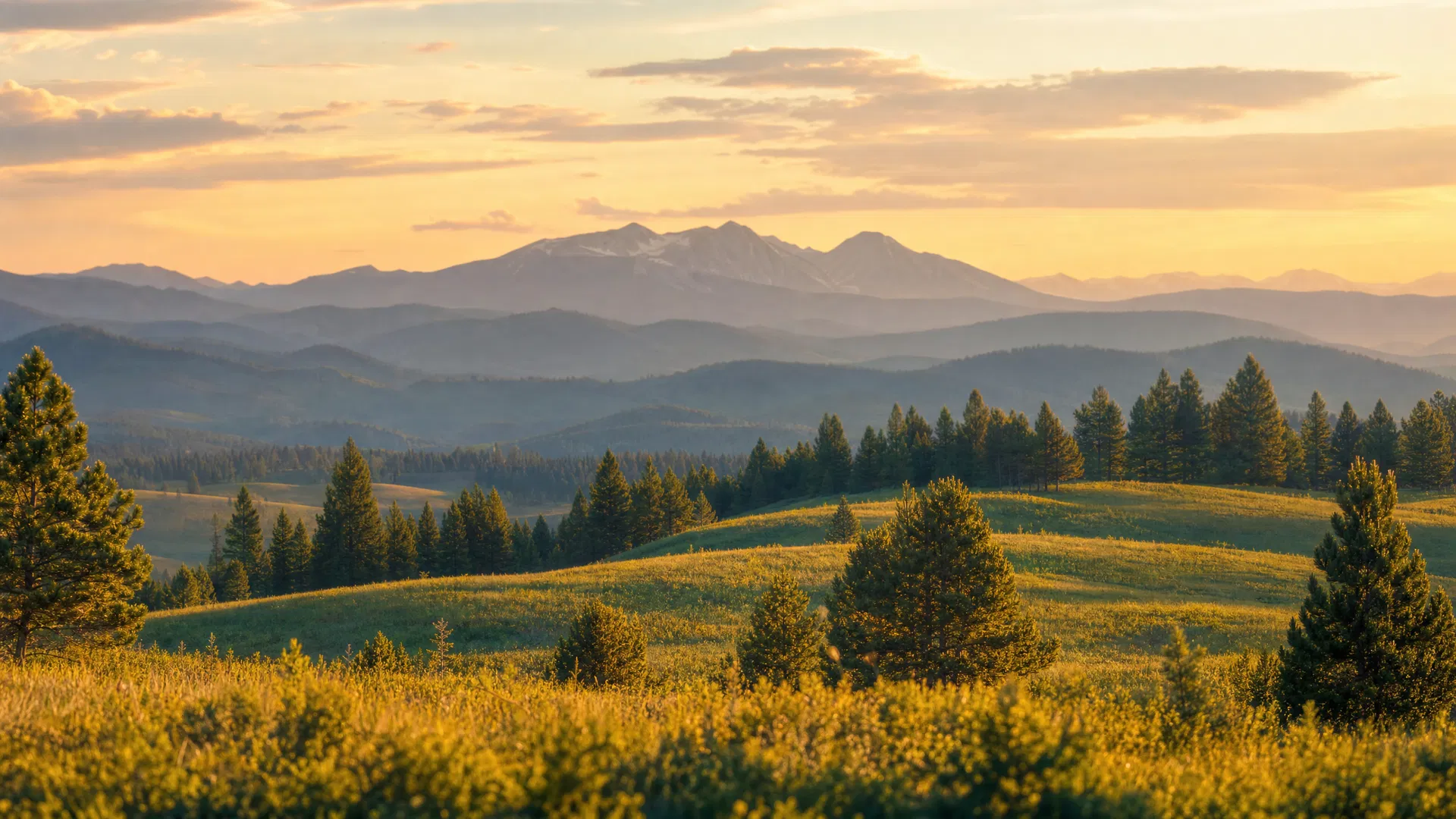 Colorado foothills at golden hour