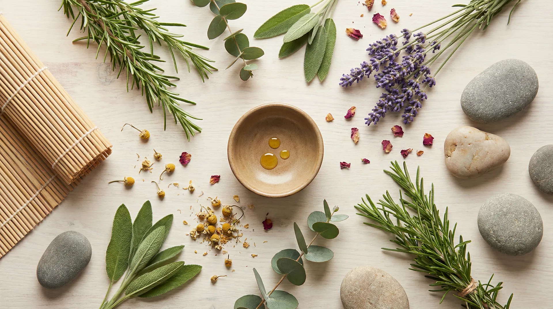 Natural holistic wellness herbs and healing elements