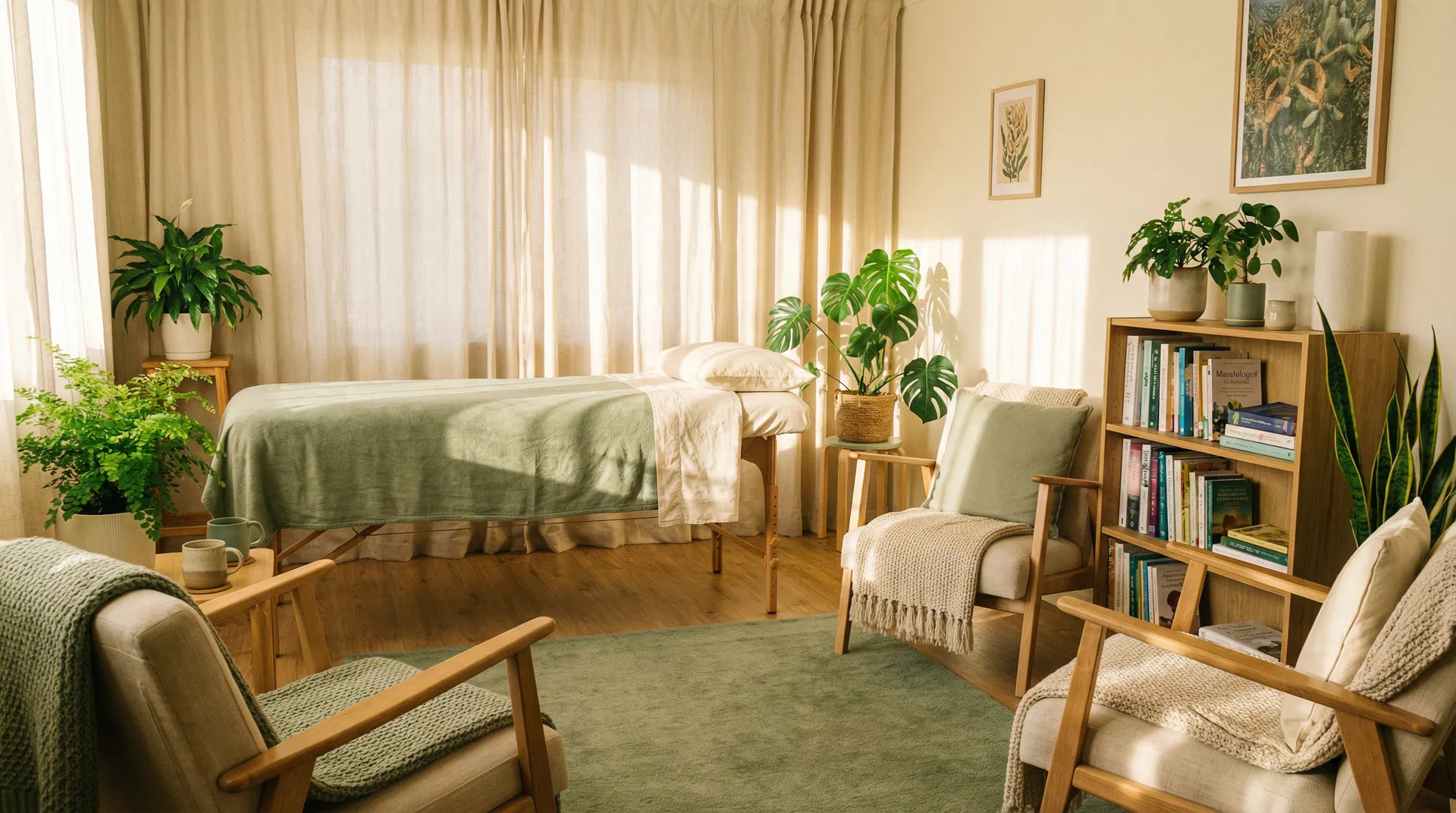 Peaceful wellness consultation room