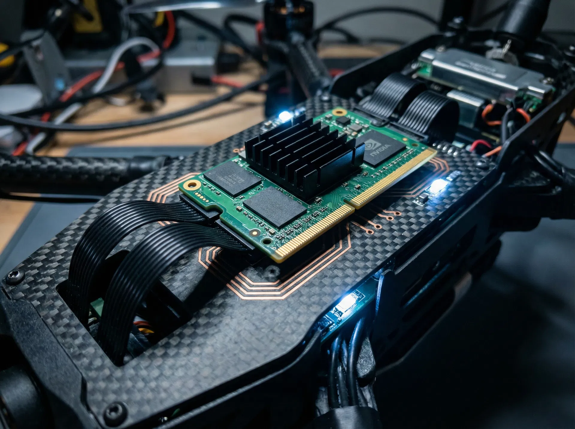 NVIDIA Jetson edge compute module in drone chassis