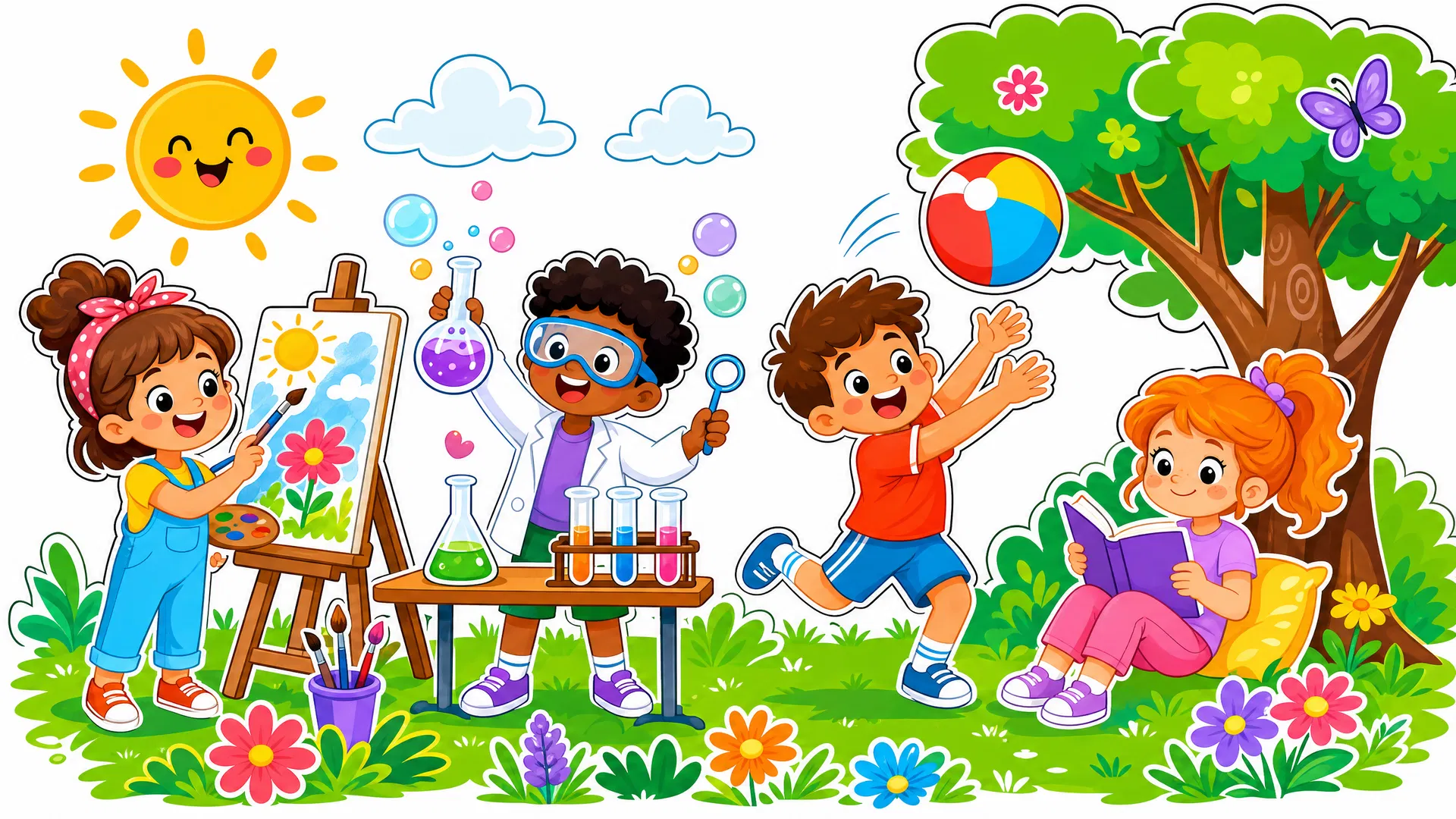 Kids enjoying summer activities