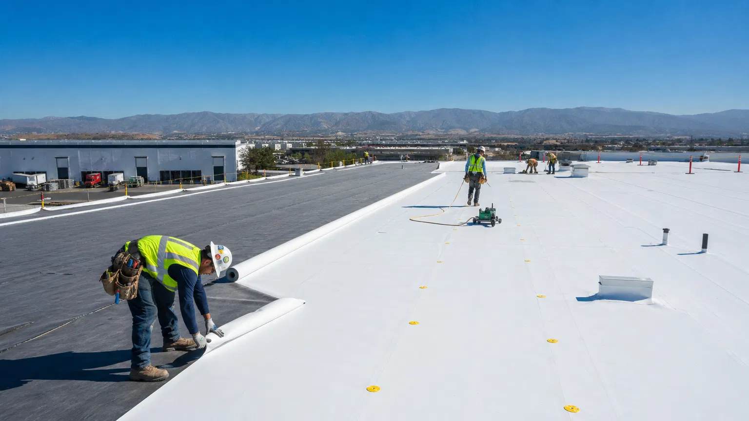 Commercial roof installation