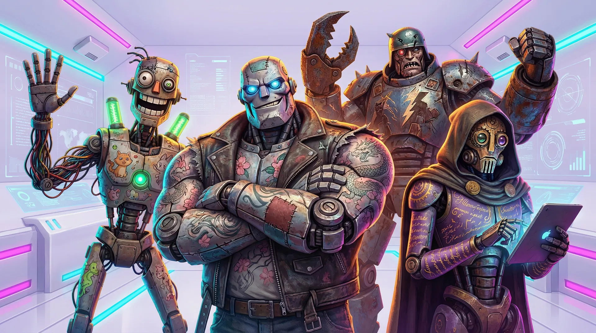 Evolution Unleashed robot crew ready for AI orchestration