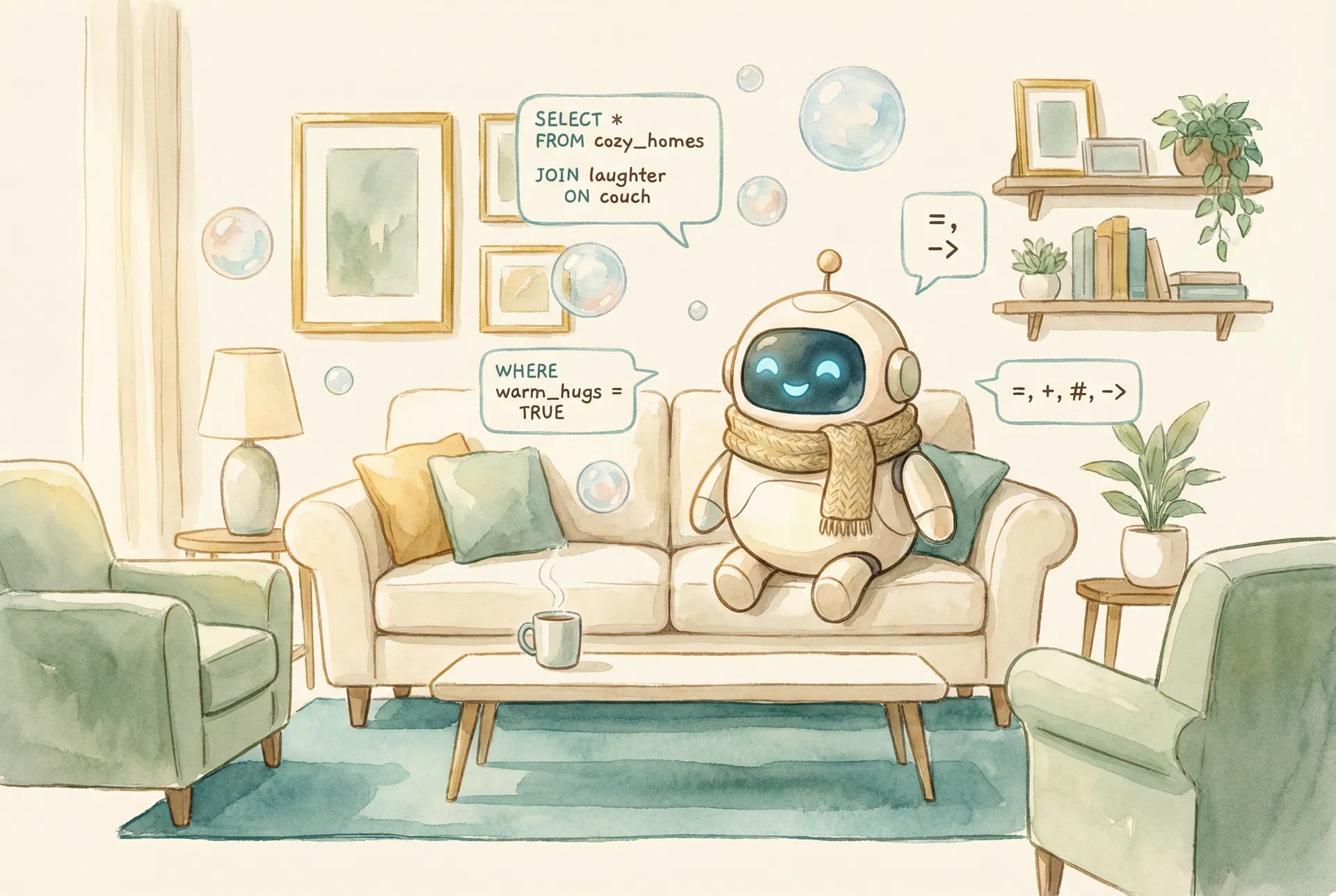 Watercolor illustration for The Living Room