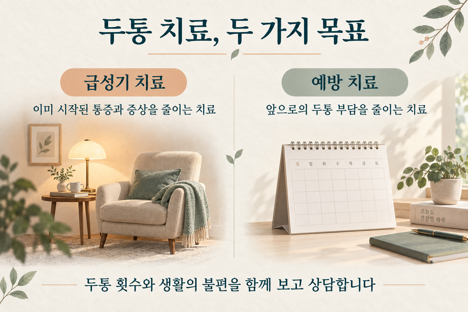 급성기 치료와 예방치료가 바라보는 목표