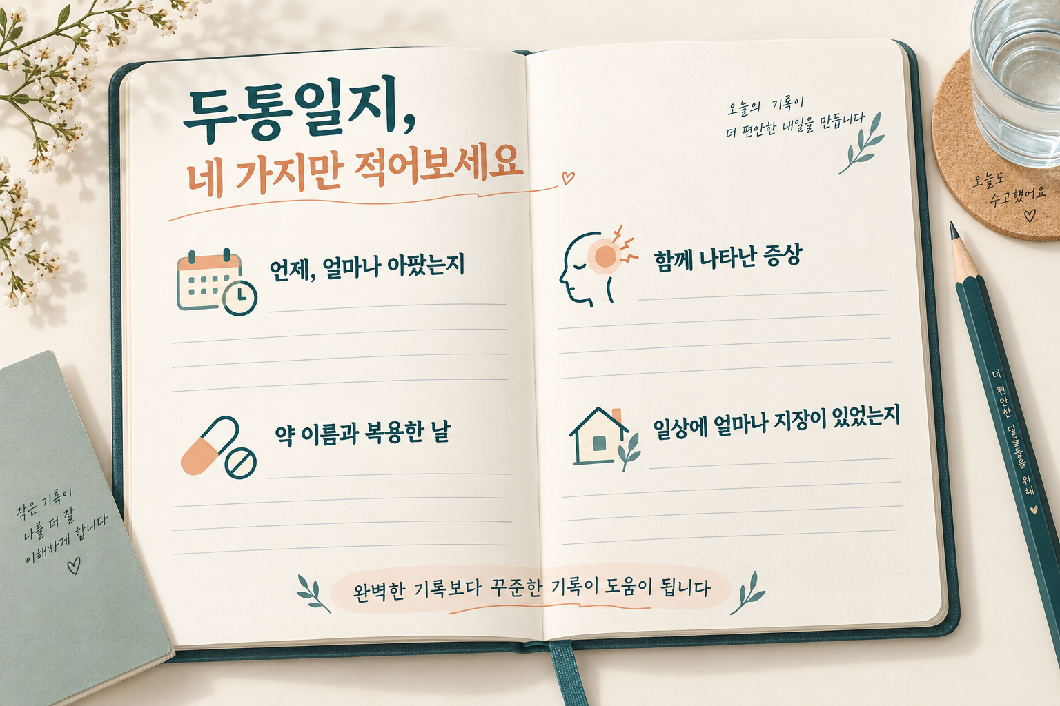 두통일지에 남길 핵심 정보