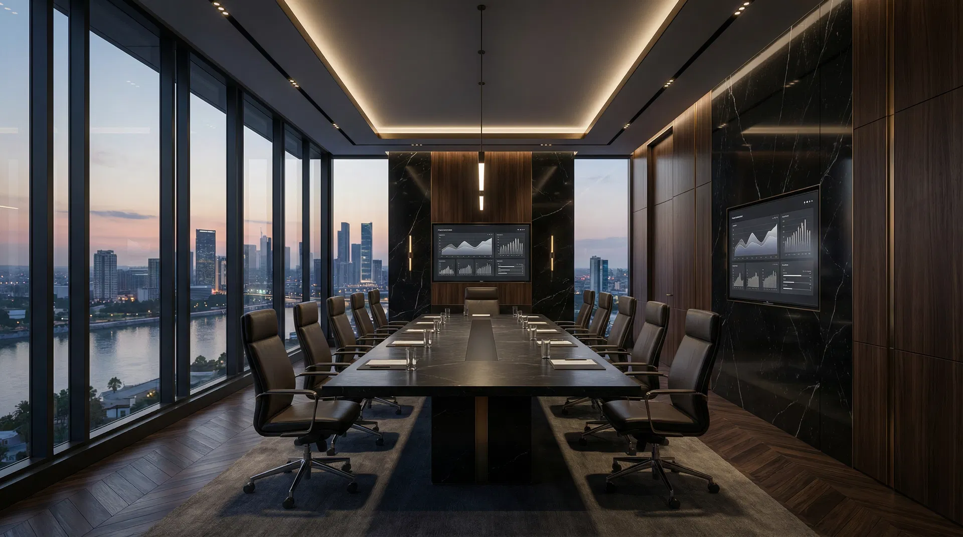 قاعة اجتماعات فاخرة للمجموعة الماسية للاستثمار