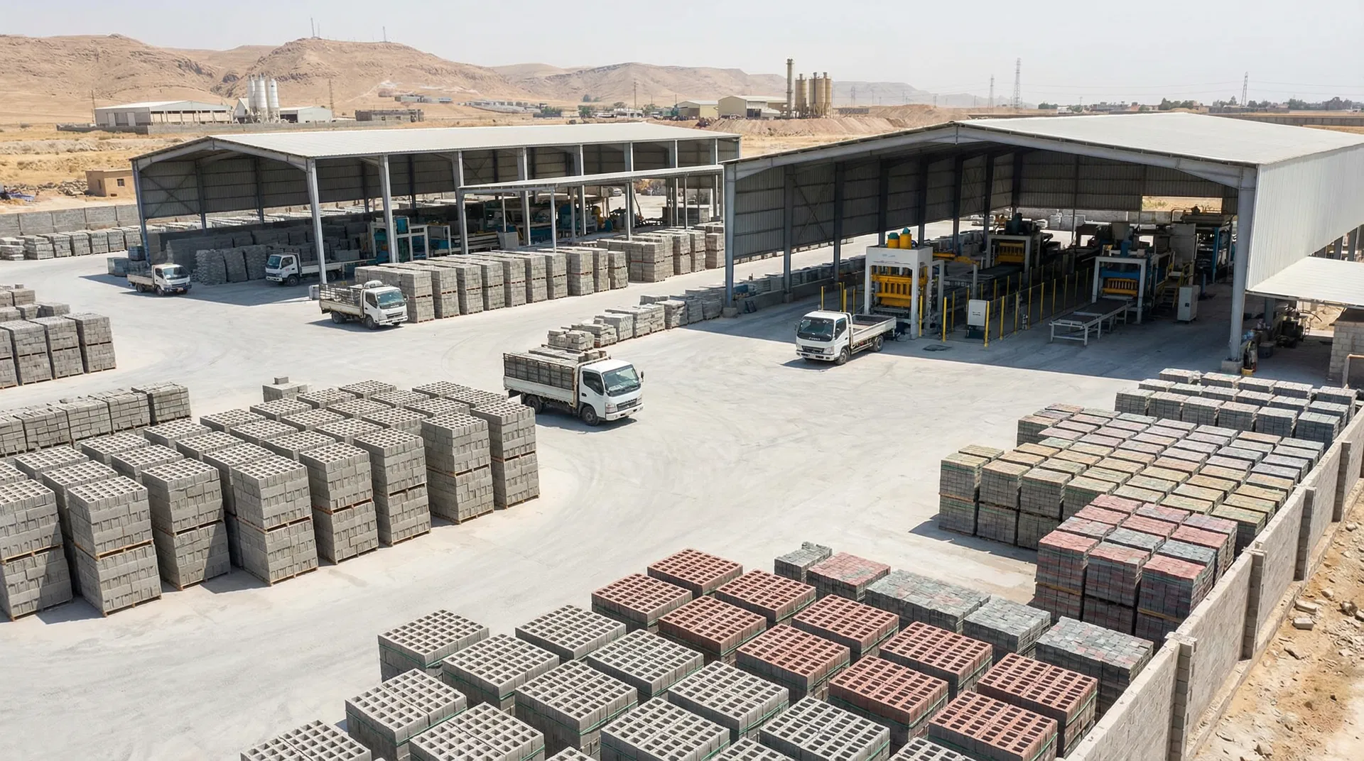 معمل بلوك بناء ومعمل مقرنص للشوارع