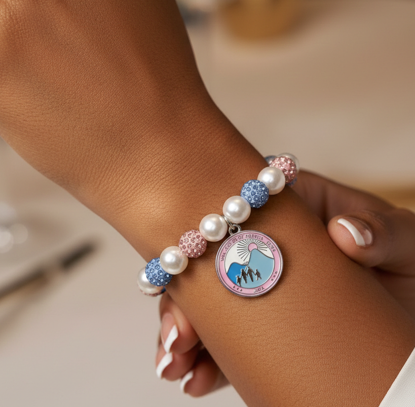 Pearl & Rhinestone Charm Bracelet