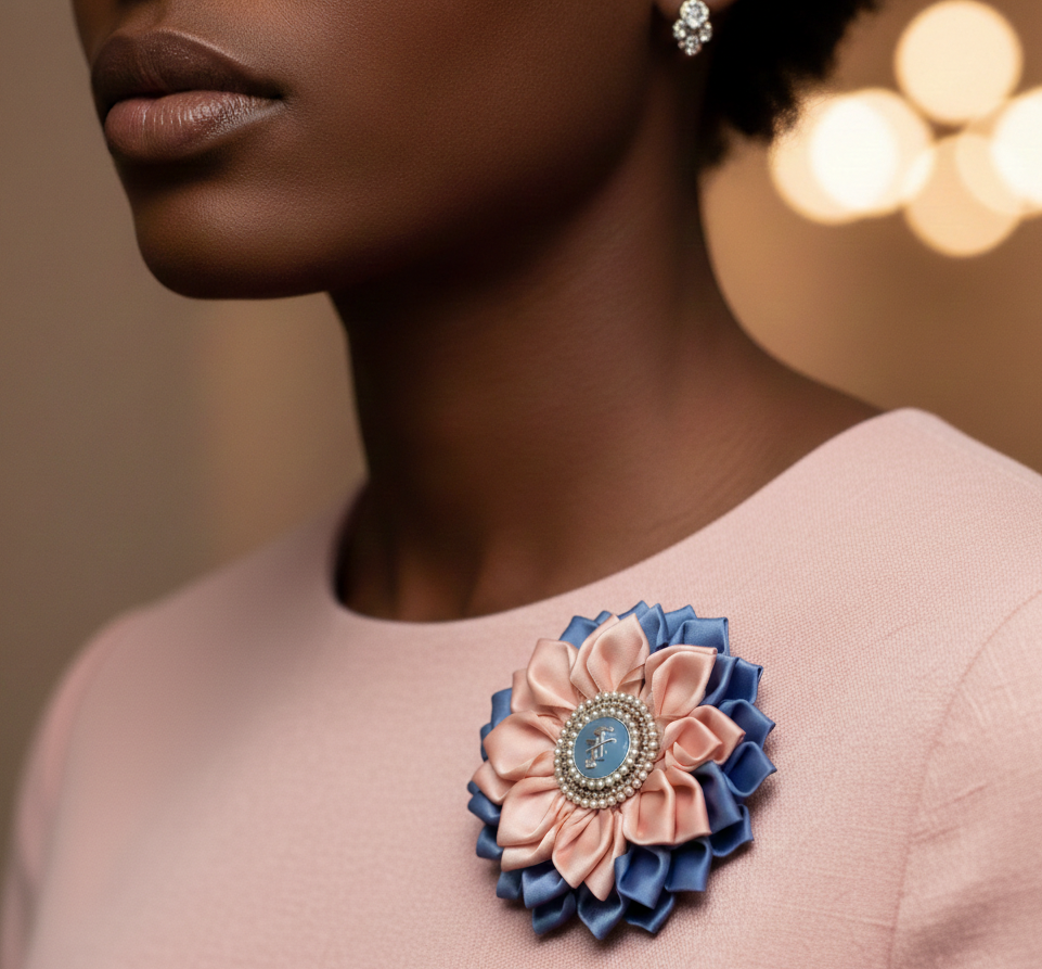 Handmade Fabric Flower Brooch