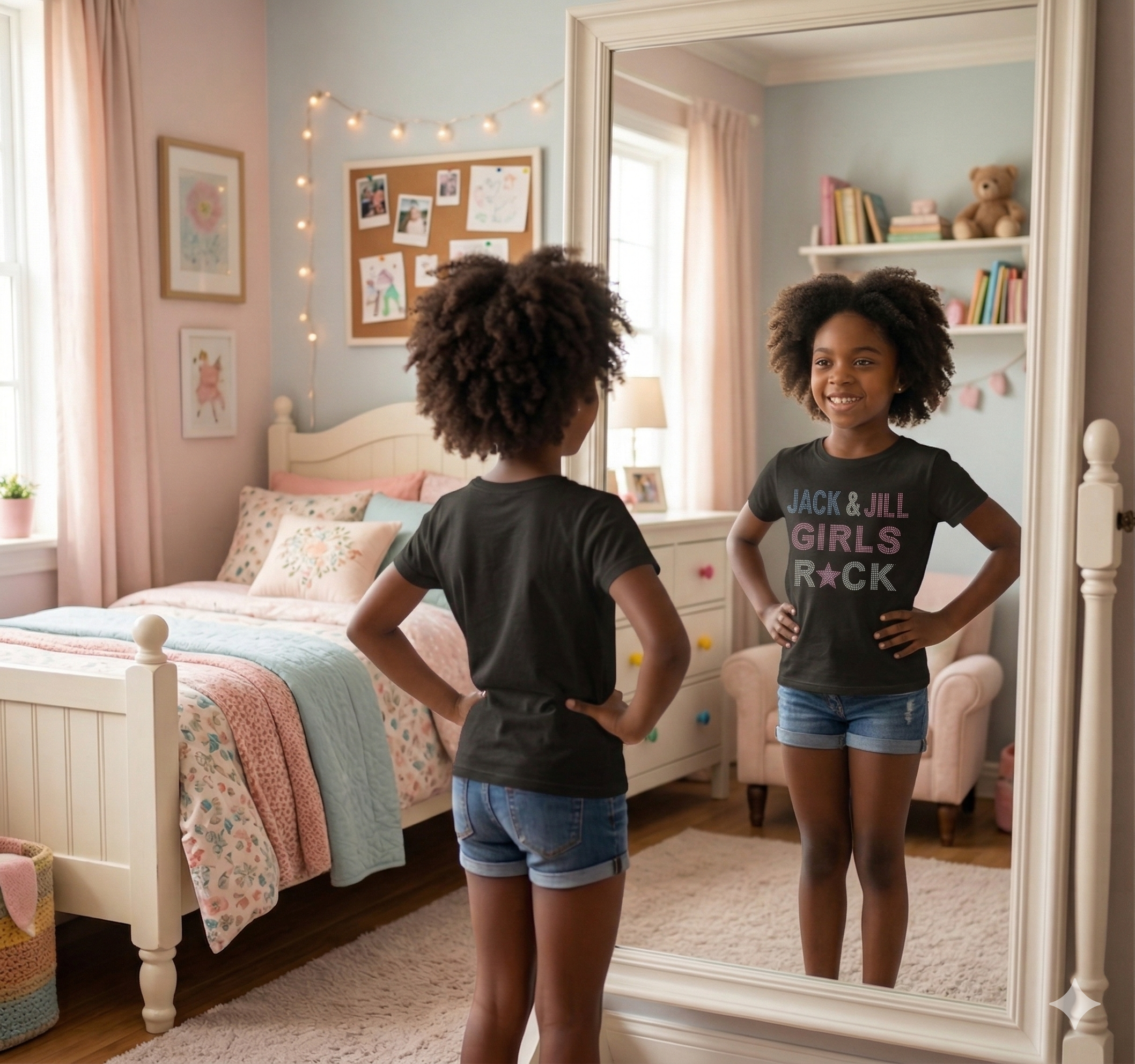 Jack & Jill Girls R★CK Rhinestone Tee alternate view