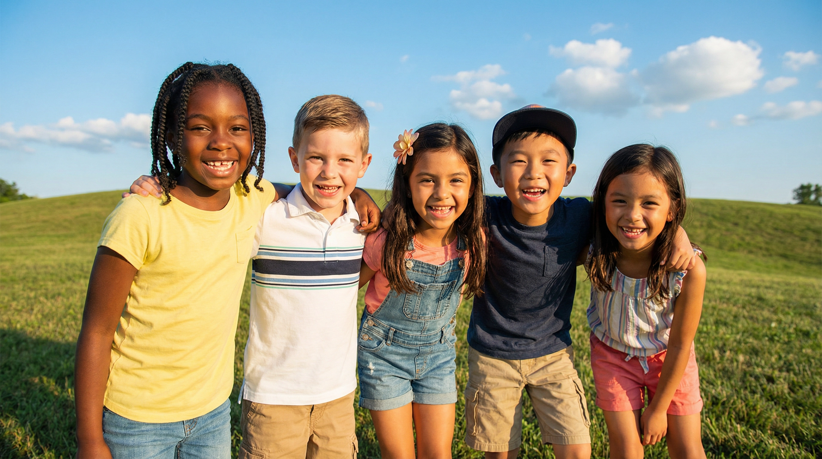 Military children getting eye exams at Eye Medics — serving Spring Lake and Fort Bragg