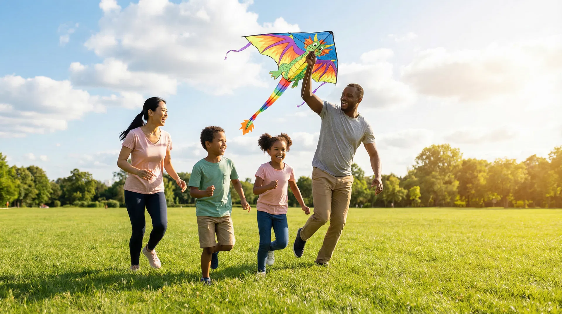 A family enjoying time outdoors, away from screens.
