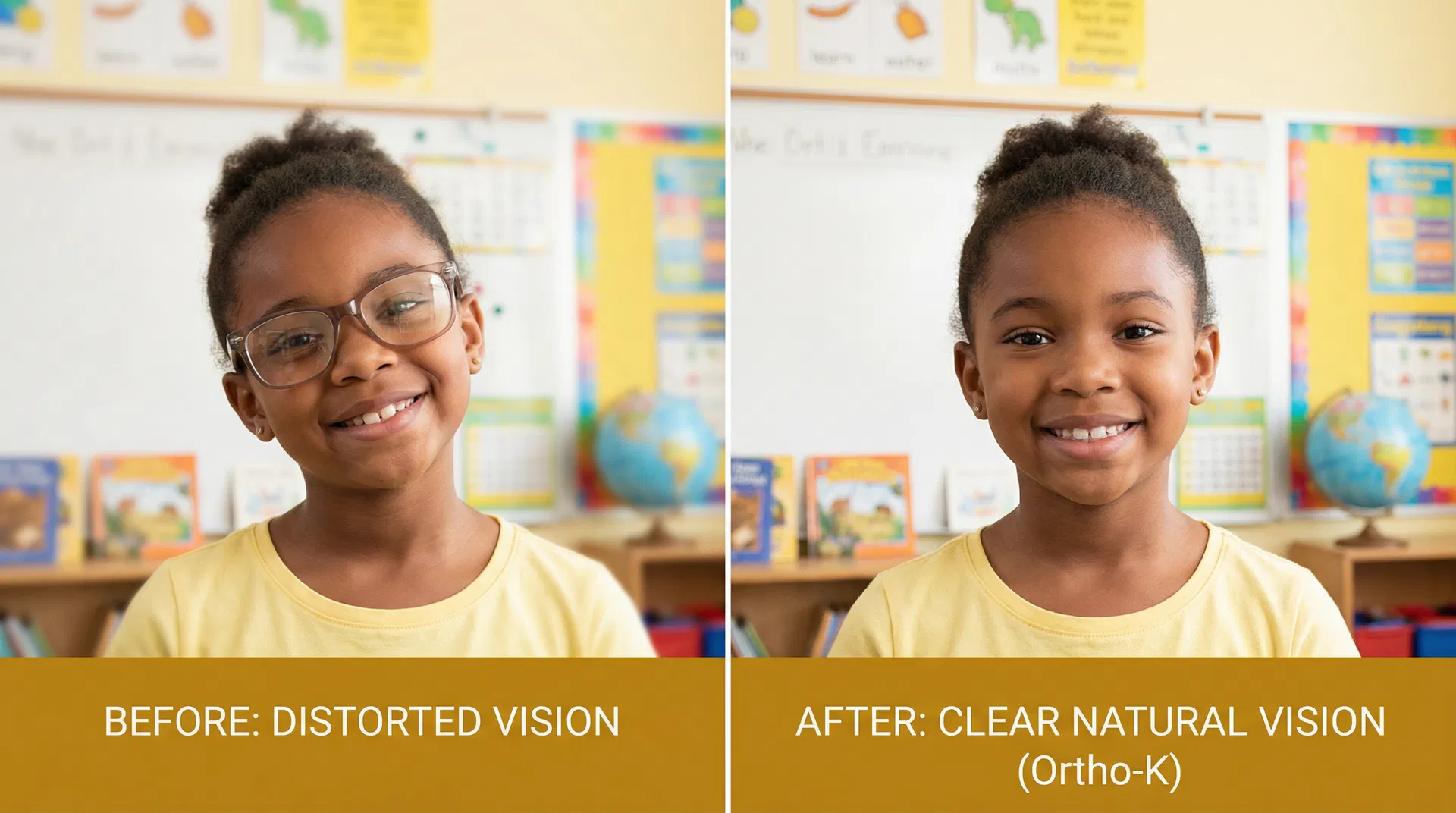 Comparison of peripheral defocus with glasses versus Ortho-K lenses.