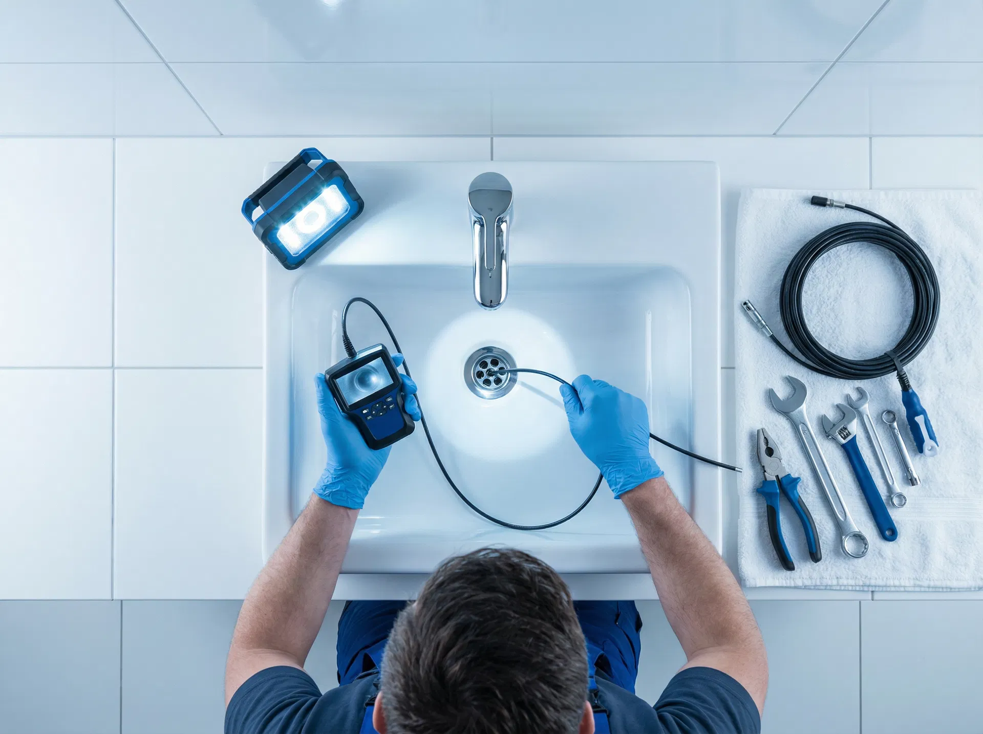 Professional drain inspection