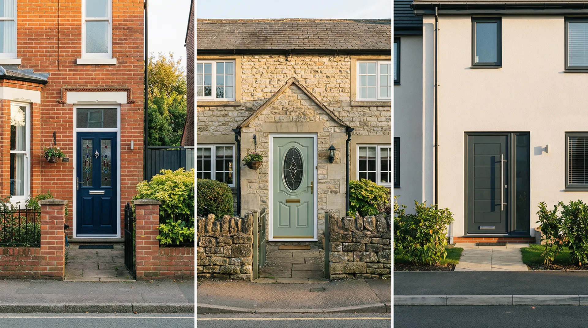 Grey composite front door fitted by WR Windows in South Wales