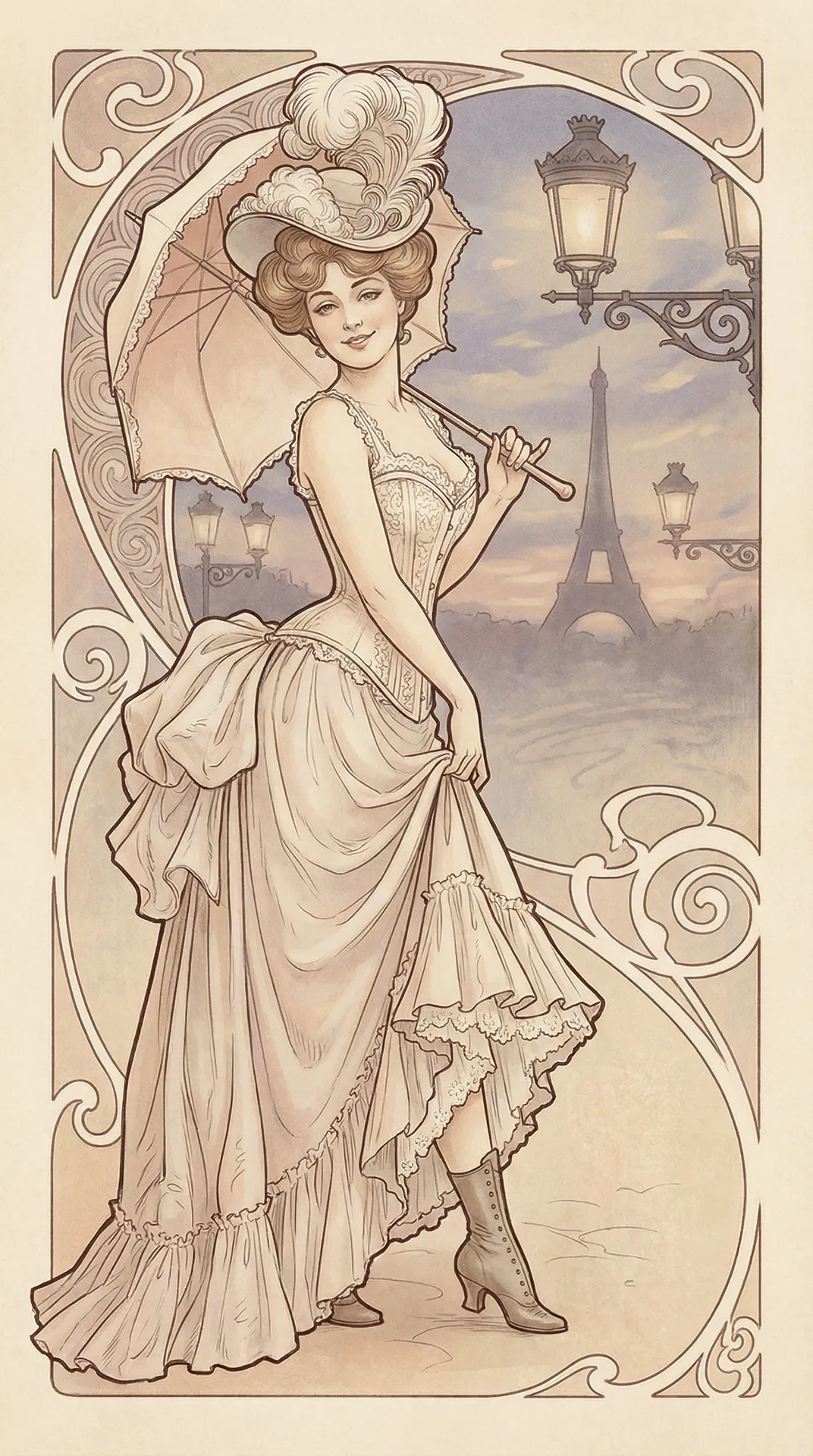 Parisian Romance - Belle Époque elegance with Art Nouveau flourishes