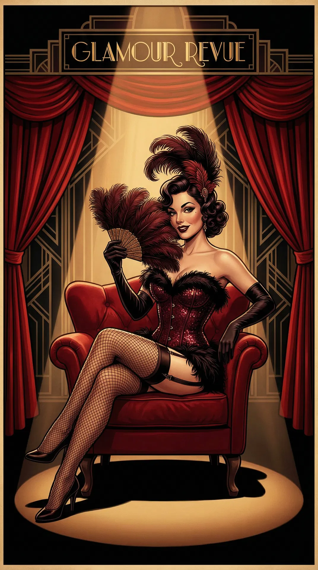 Glamour Revue - Burlesque performer with theatrical elegance