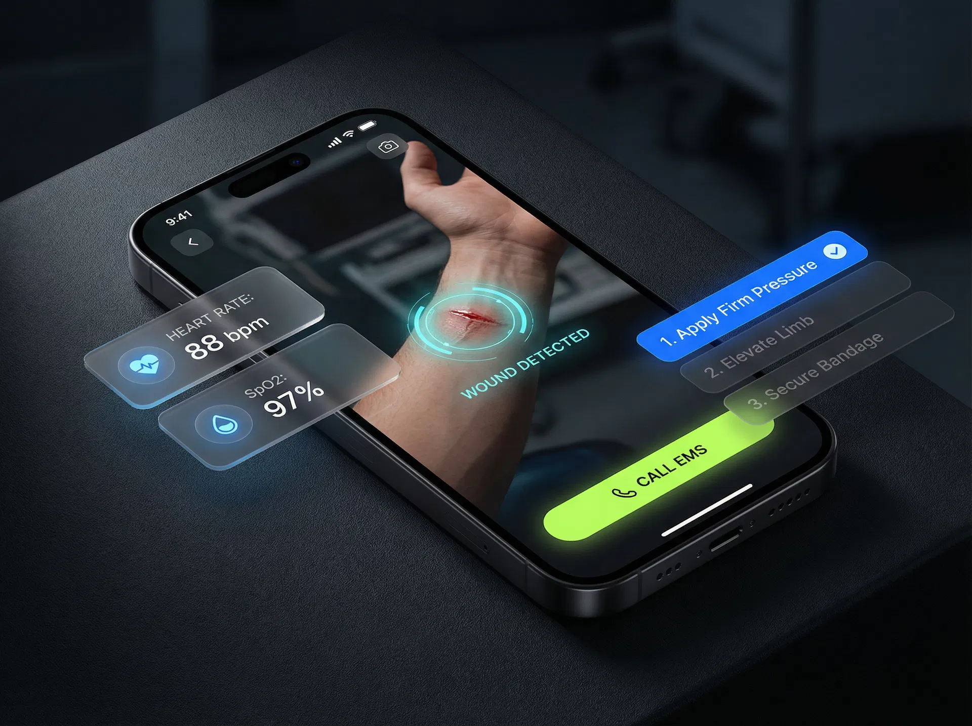 NovAid AR Interface in action