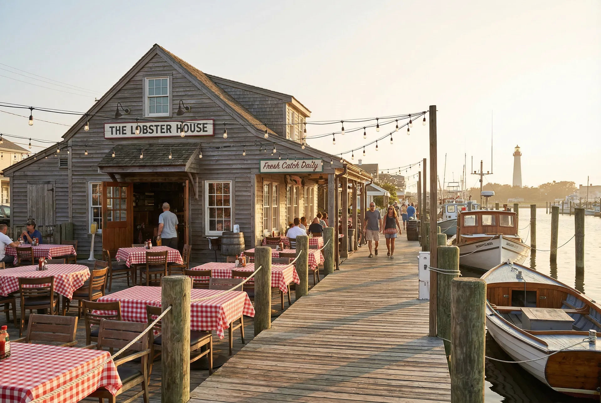 A classic waterfront seafood restaurant on the Cape May harbor