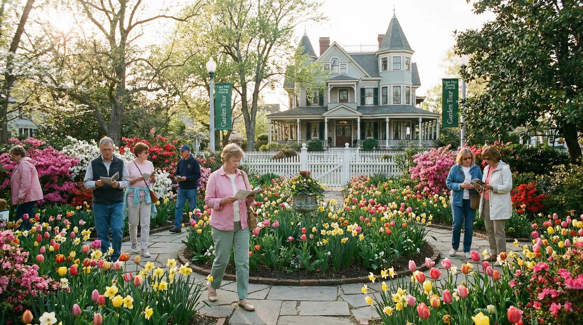 Visitors enjoying the garden tour during the Cape May Spring Festival