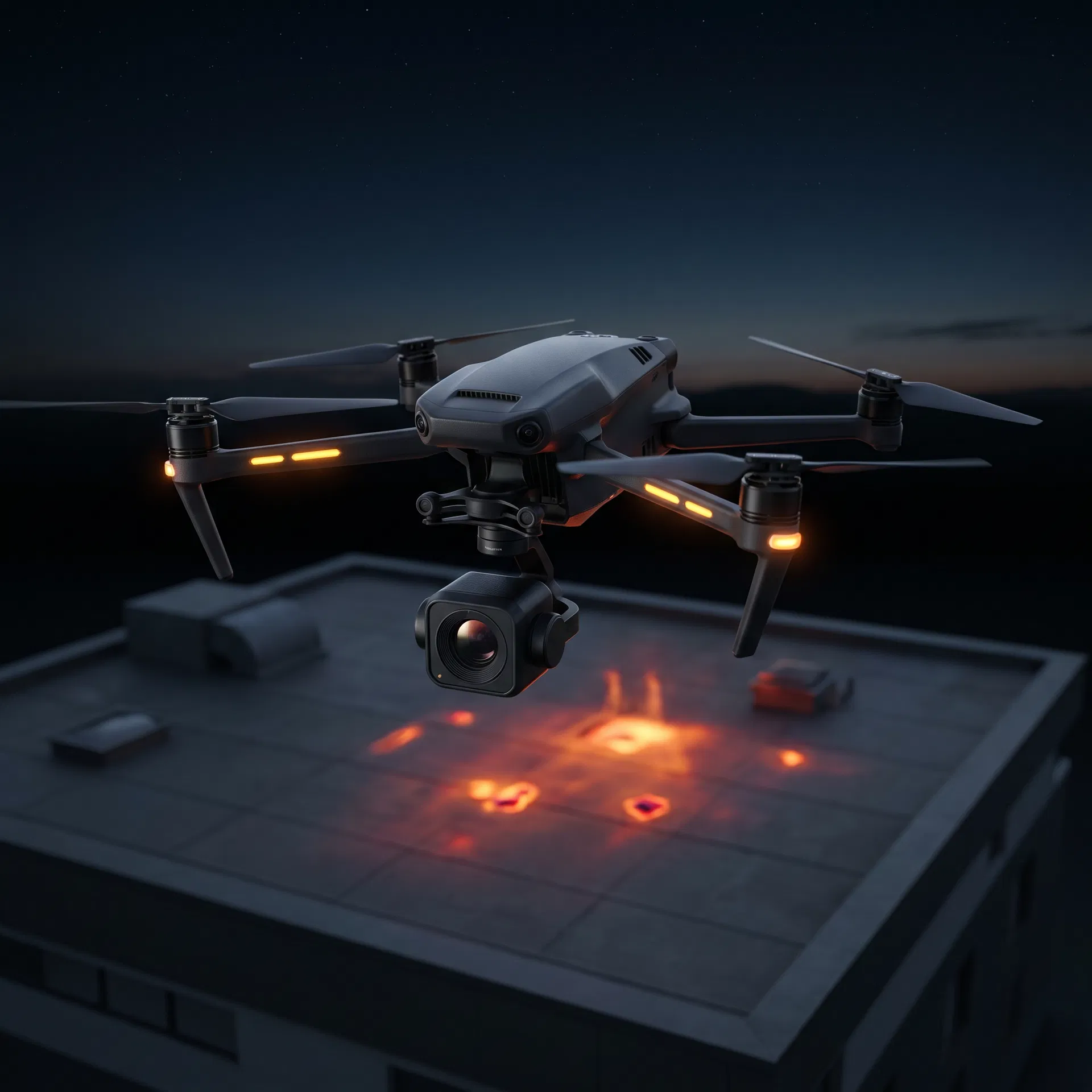 Thermal inspection drone with camera