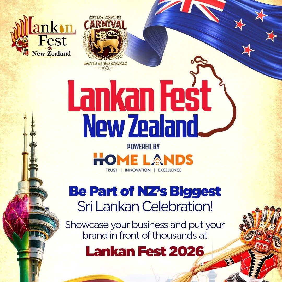 Official poster for Lankan Fest New Zealand and Ceylon Cricket Carnival 2026
