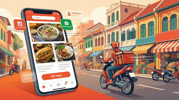 ベトナムのオンラインフードデリバリー市場が21億ドル突破、ShopeeFood と GrabFood が市場を二分