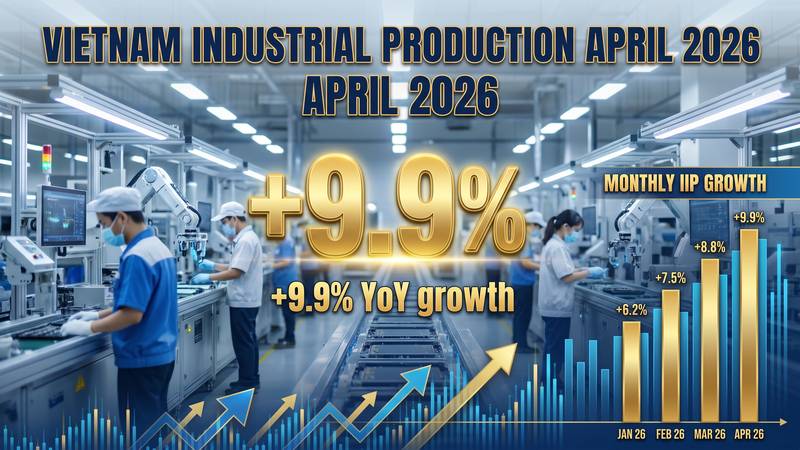 ベトナム4月工業生産+9.9%：製造業加速と公共投資拡大が示す経済の底力