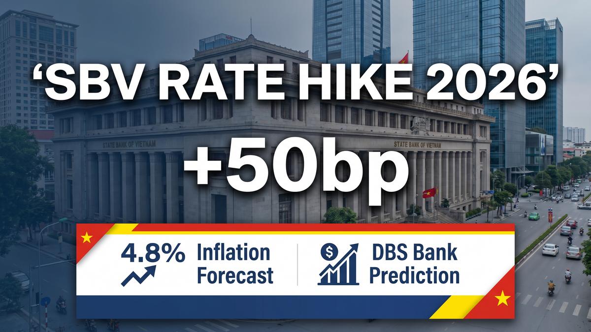 SBVが2026年に50bp利上げか：インフレ4.8%予測でDBS銀行が警告、ベトナム金融政策の転換点