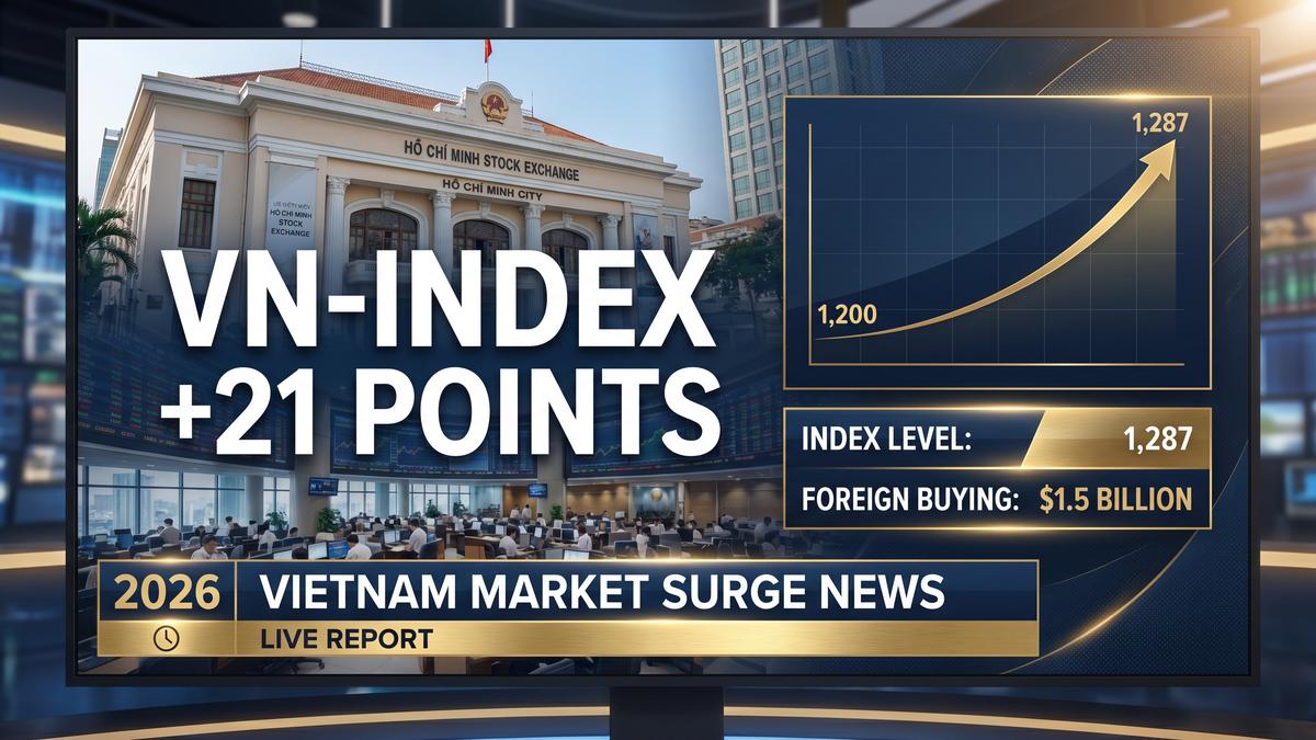 VN-Index大幅反発：大型株主導で21ポイント超上昇、外国人買い越しで市場センチメント改善