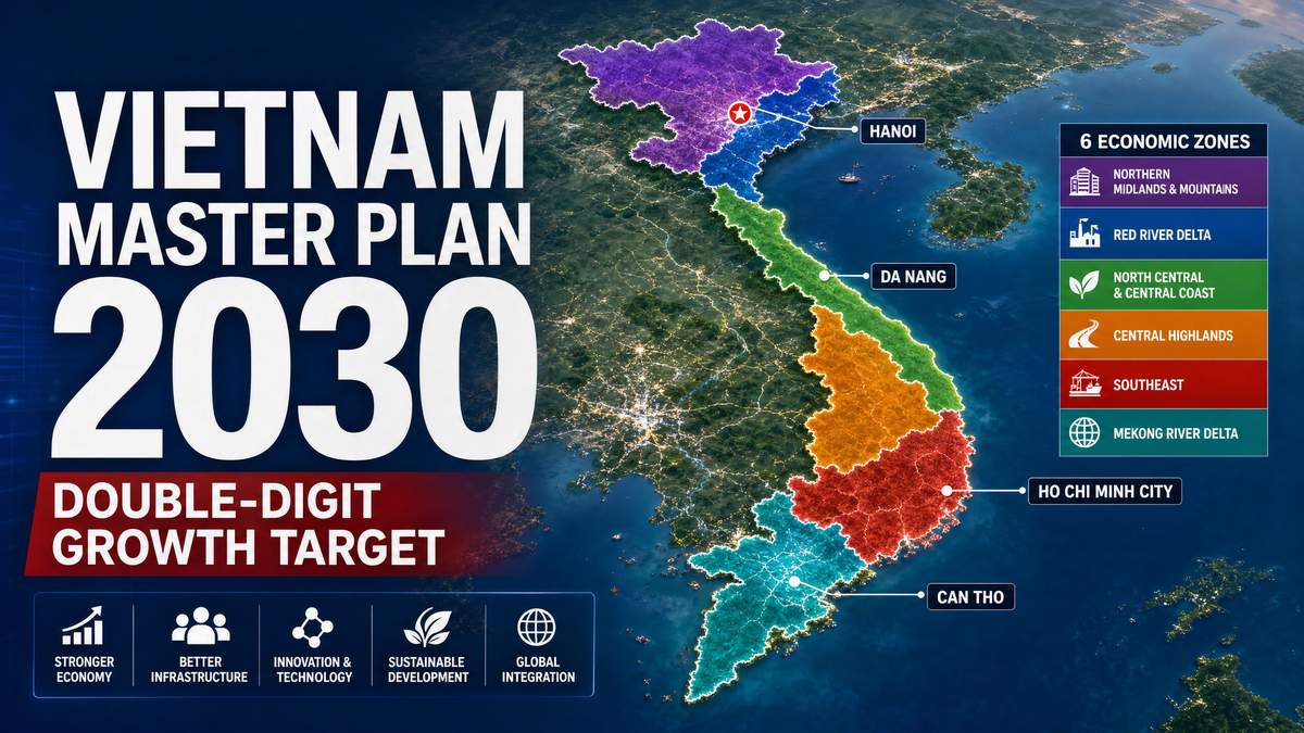 ベトナム国家マスタープラン改訂：2030年二桁成長へ向けた開発地図の再設計—6経済圏・新成長拠点・半導体・AI産業育成