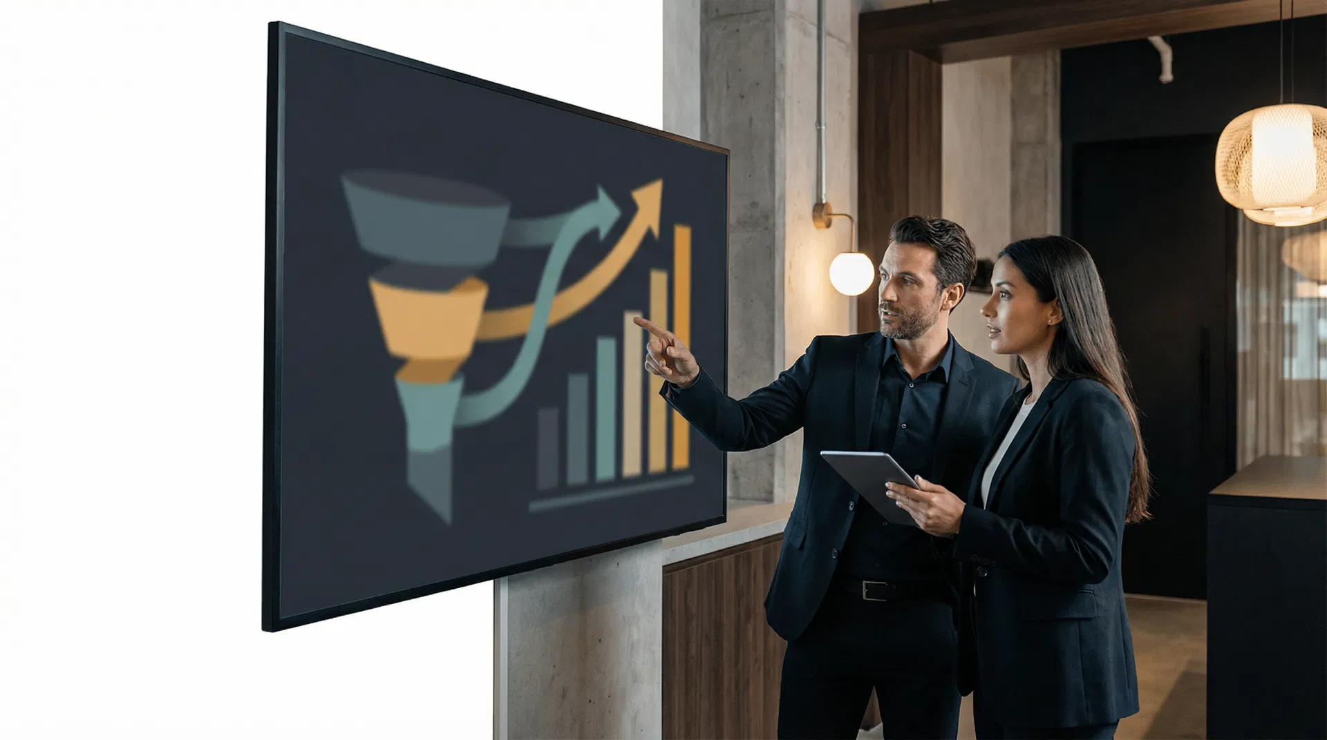 Agency team reviewing growth metrics and funnel performance