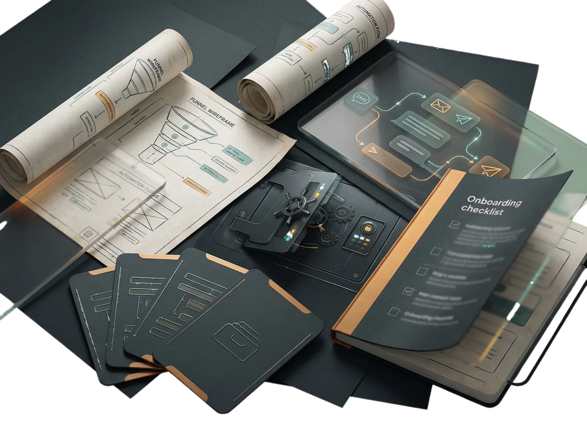 Premium bonus vault visual showing implementation assets and strategic materials