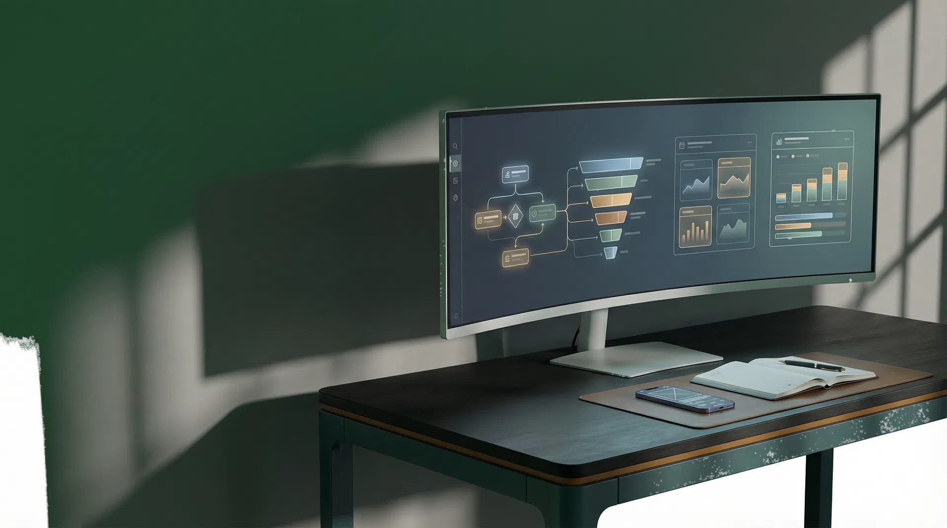 GoHighLevel command center style hero visual