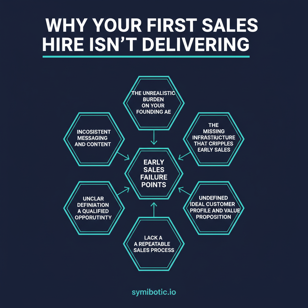 Why Your First Sales Hire Isn't Delivering — infographic summary