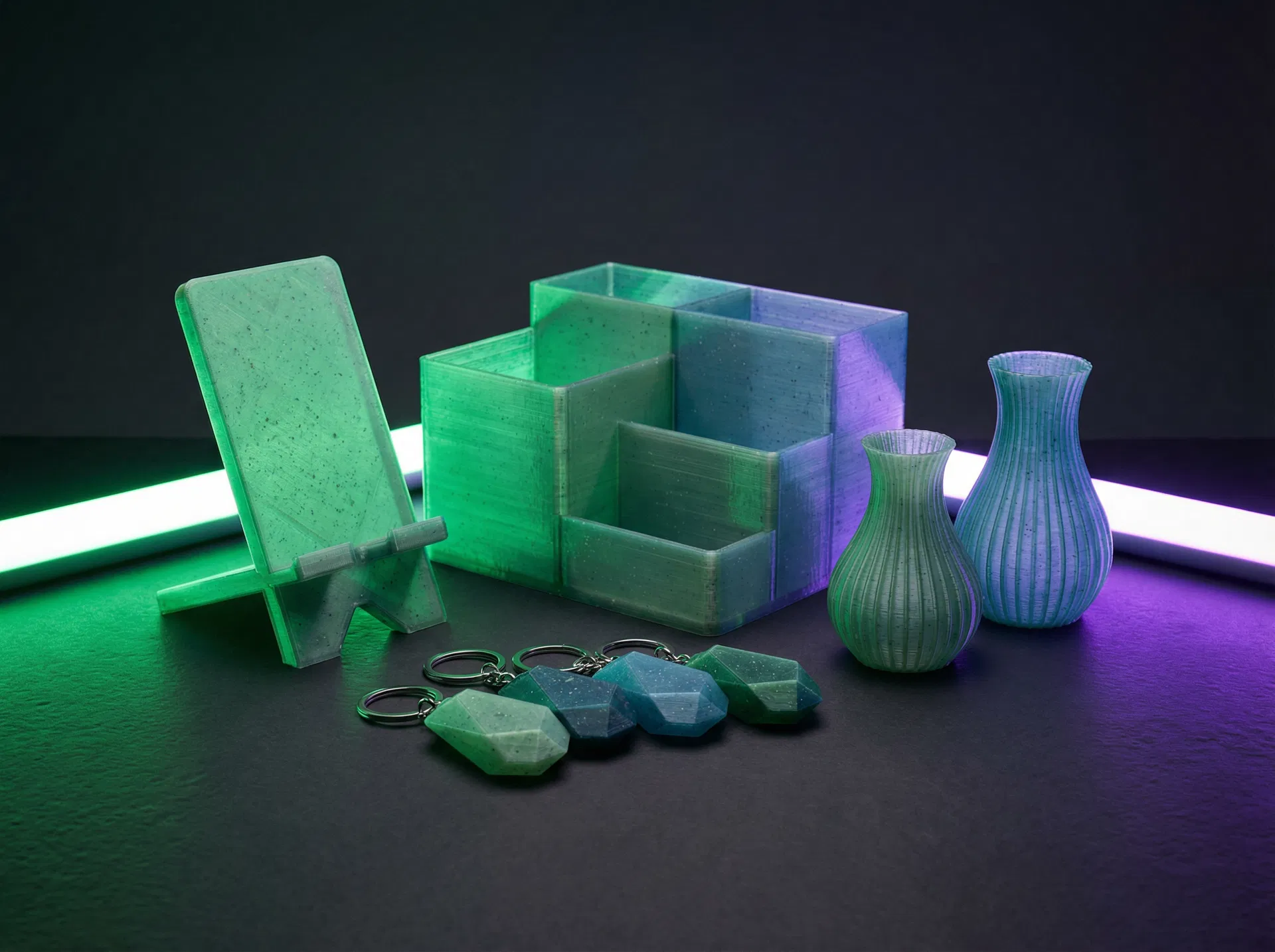 Gadget 3D stampati da plastica riciclata