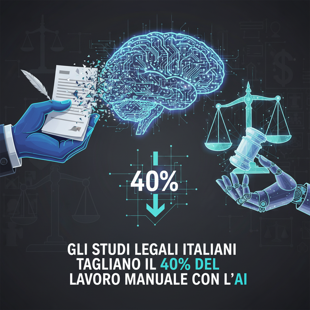 Gli studi legali italiani tagliano il 40% del lavoro manuale con l'AI