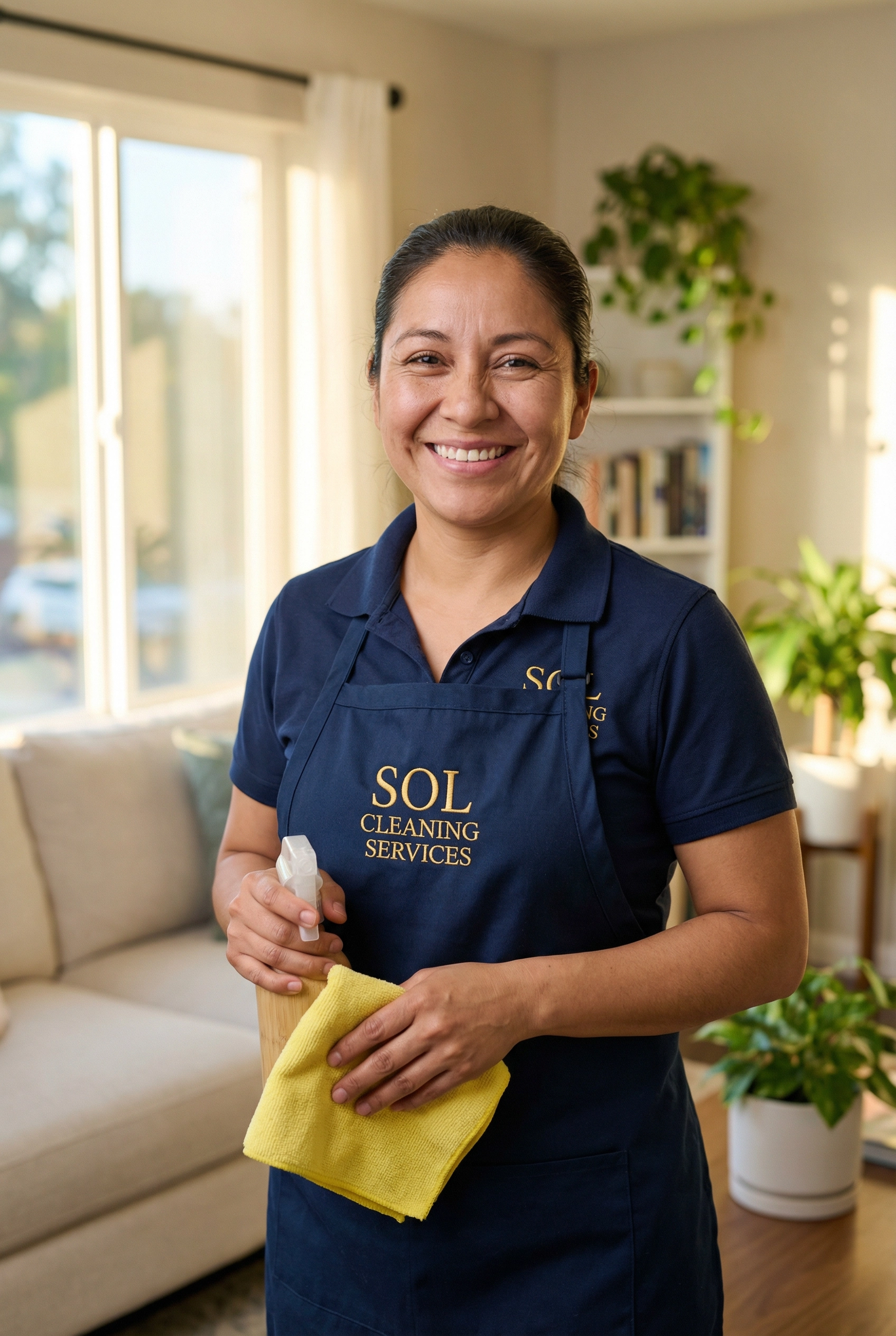 Hispanic female house cleaning business owner